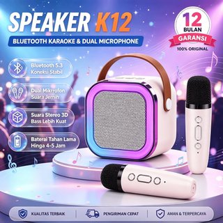 Jual [COD]Speaker Bluetooth Karaoke Wireless Speaker 2Mic 1 Set Mini ...