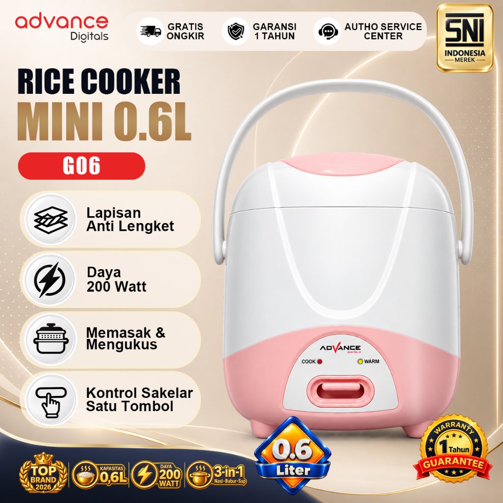Advance rice cooker mini G-06 rice cooker portable magic com 0.6 liter rice cooker low watt Garansi resmi 1 tahun