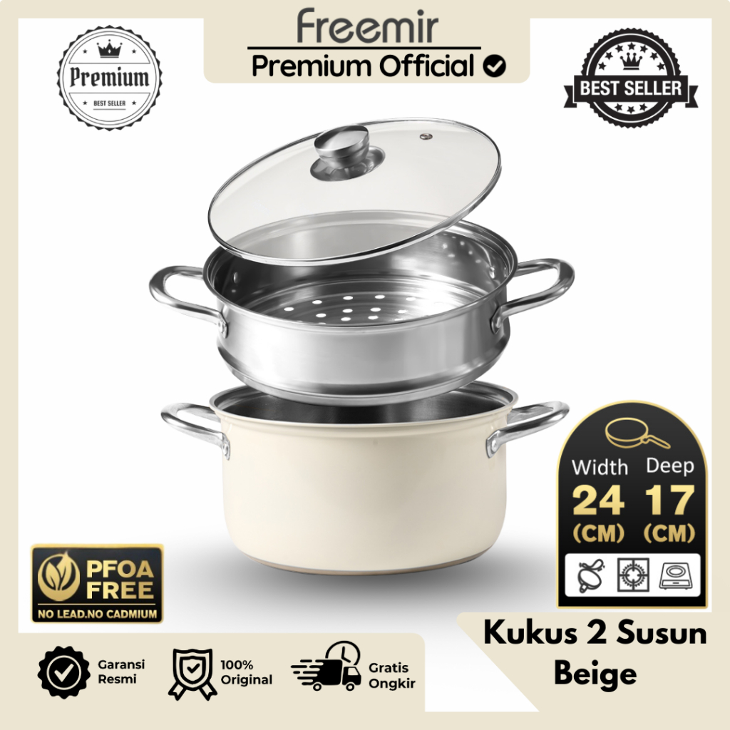 Jual [PREMIUM] freemir Panci Kukus Stainless Steel 304 Panci Anti Karat ...