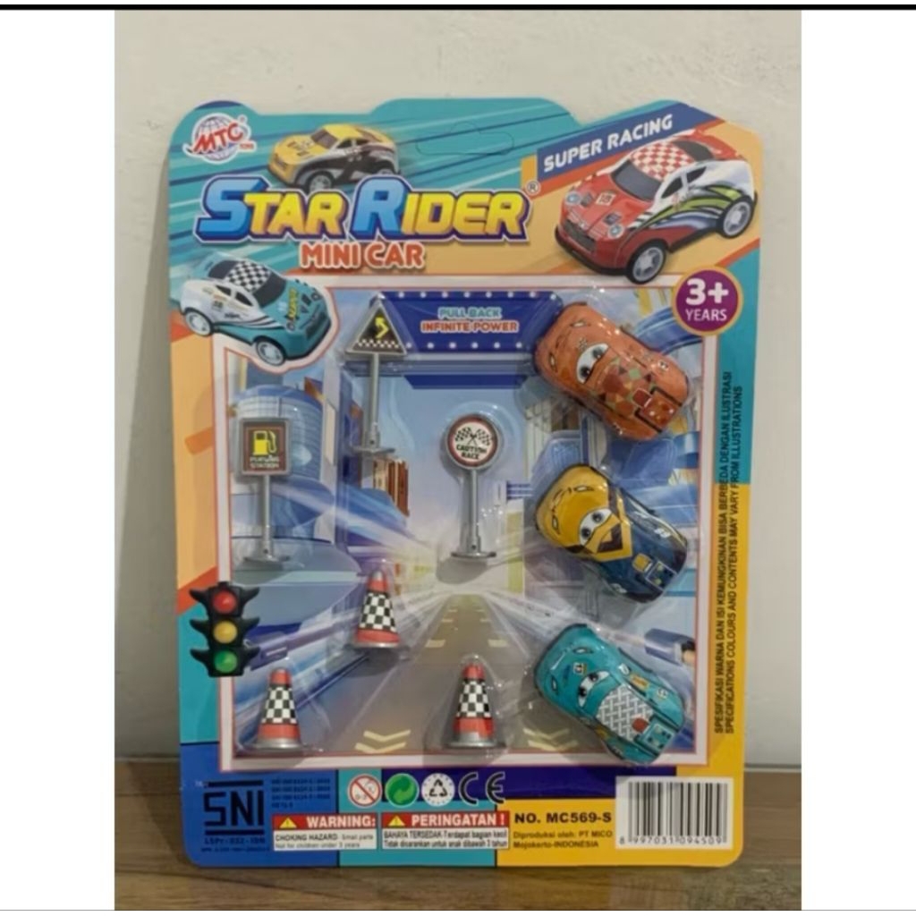 Jual Mainan Mobil Mini Pull Back Star Rider / Mini Car Racing Set ...
