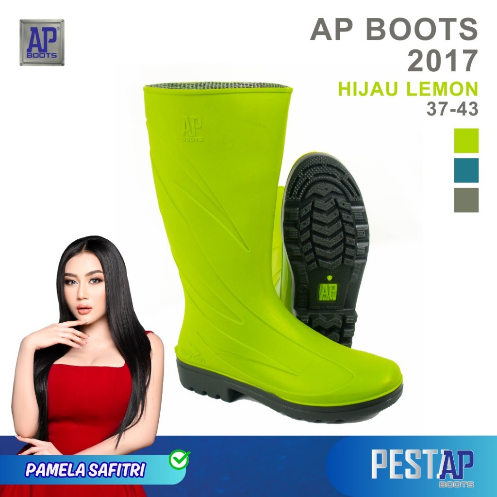 Jual AP Boots 2017 GREEN LIME - Sepatu Boot PVC | Shopee Indonesia