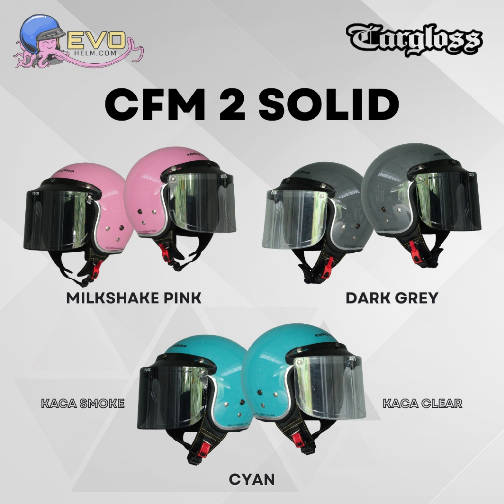 Jual HELM CARGLOSS CFM 2 LIST CHROME SOLID & MOTIF PAKET KACA NON ...