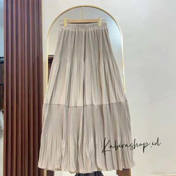 MILLY SKIRT Rok Plisket Lidi Mayung Susun 2 Rok Plisket Cabang Ruffle Pleated Skirt Layer