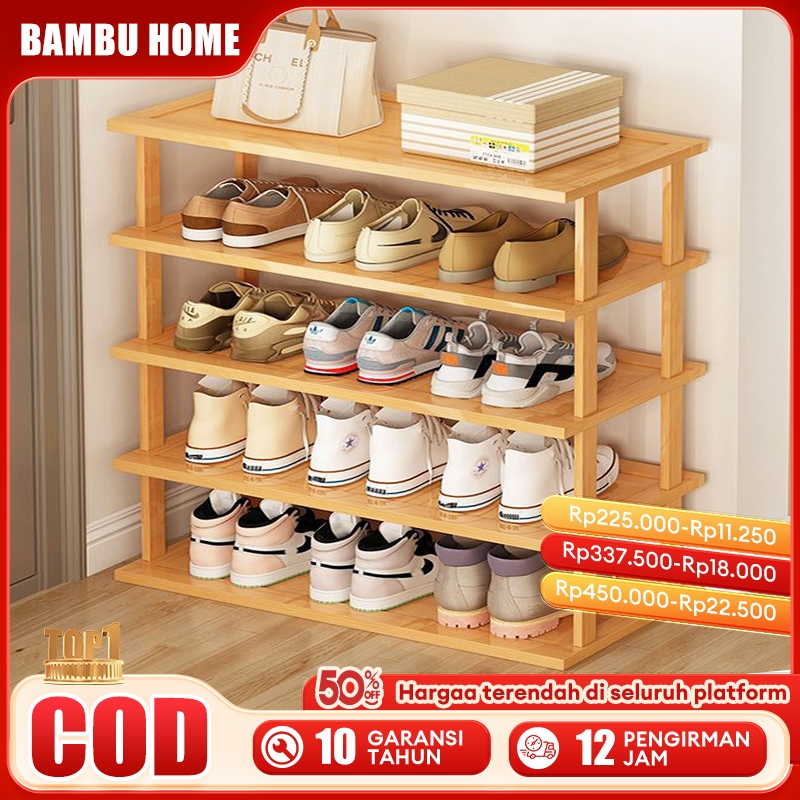 Jual Kayu Rak Sepatu 2~9Lapisan Lemari Sepatu Penyimpanan Sepatu ...