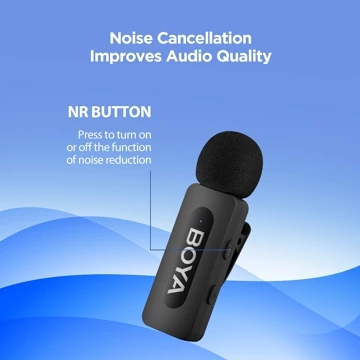 【For Lightning】BOYA BY V2 Sistem Mikrofon Clip On Nirkabel Ultracompact 2.4GHz Wireless