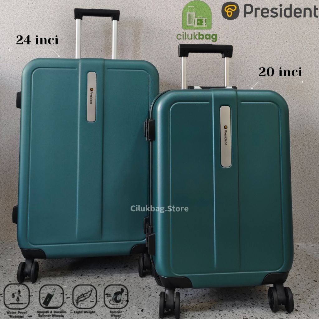 Jual Koper President Hardcase Model Katup No Zipper Ukuran 20 inci 24 ...