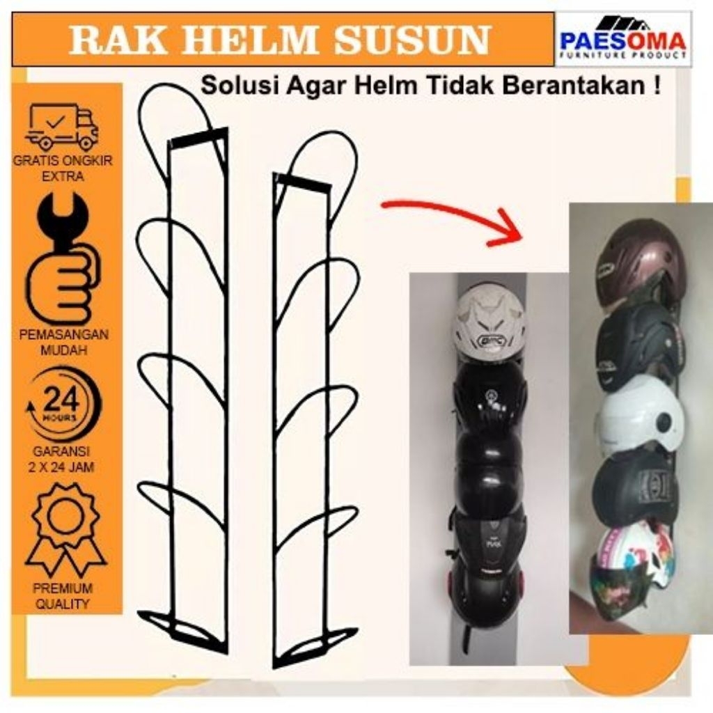 Jual Rak Helm Rak Gantung Didinding Rak Helm minimalis ada 3 pilihan ...