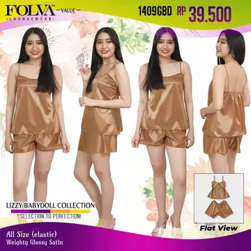 FOLVA Tanktop Baju Tidur Set Celana Pendek Satin All Size