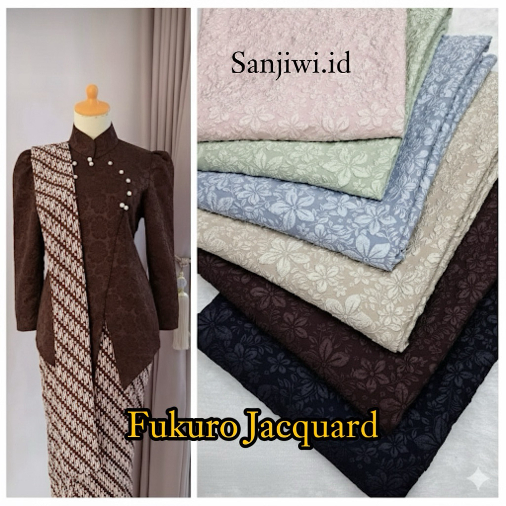 Jual KAIN JAGUARD EMBOSS FUKURO / Bahan Jacquard Emboss Premium ...
