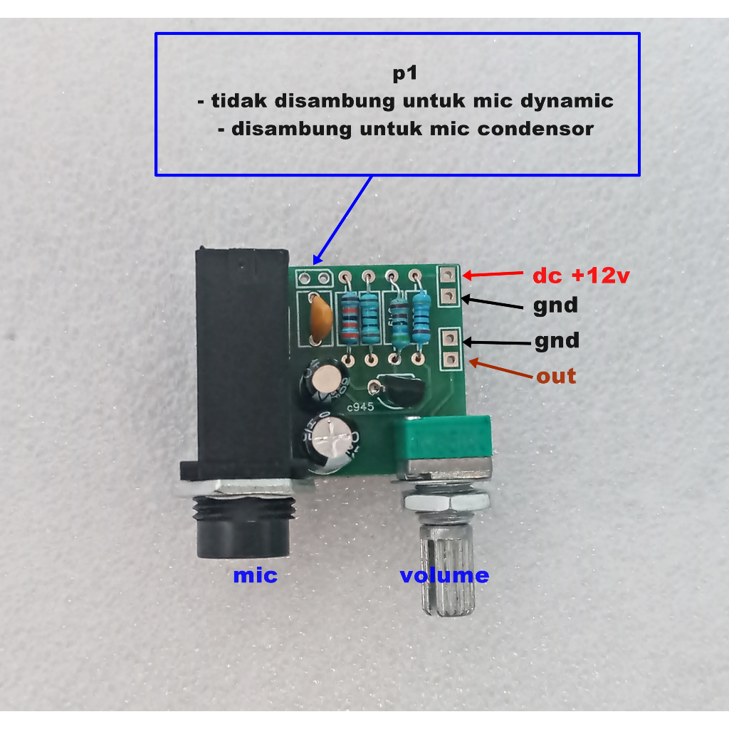 Jual Modul Preamp Mic 1 Transistor Plus Socket | Shopee Indonesia