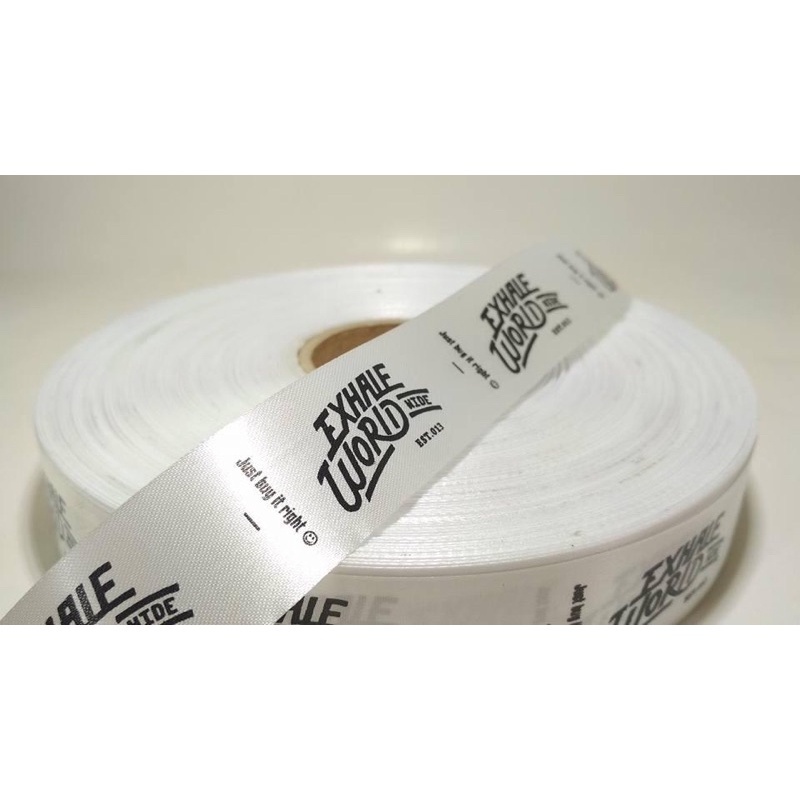 Jual Label satin putih Lokal 80meter Label Baju (FREE HOTCUT/POTONG ...