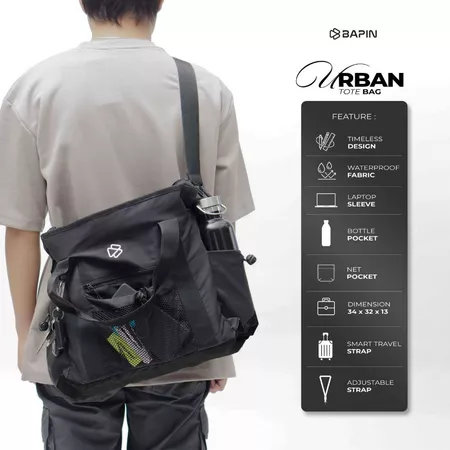 RK003 BAPIN Urban Totebag - Tas Slingbag Laptop Kerja Kuliah Pria Wanita