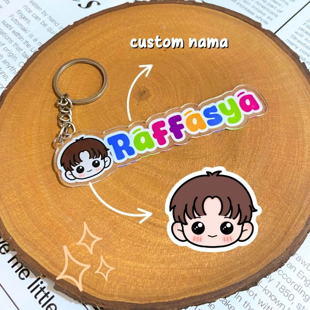 Jual Gantungan Kunci Akrilik Custom Nama Print UV Premium Anti Luntur -  Keychain 1 Sisi Tebal | Shopee Indonesia
