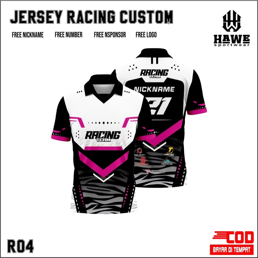 Jual JERSEY CUSTOM RACING R04 Terbaru Full Printing Premium Free Nama ...