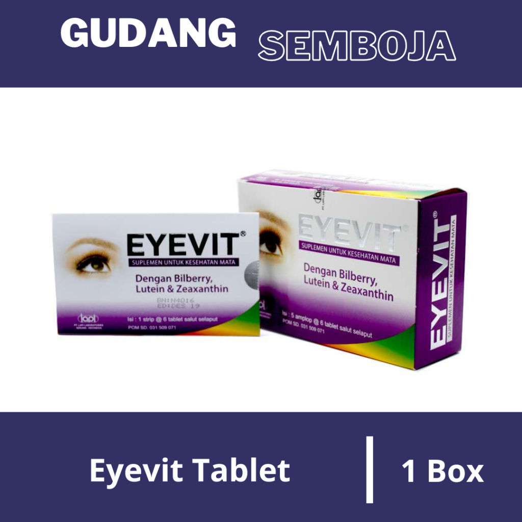 Jual Eyevit Tablet Box Isi 30 Tablet (5 Strip) / Supplemen Mata Eyevit ...