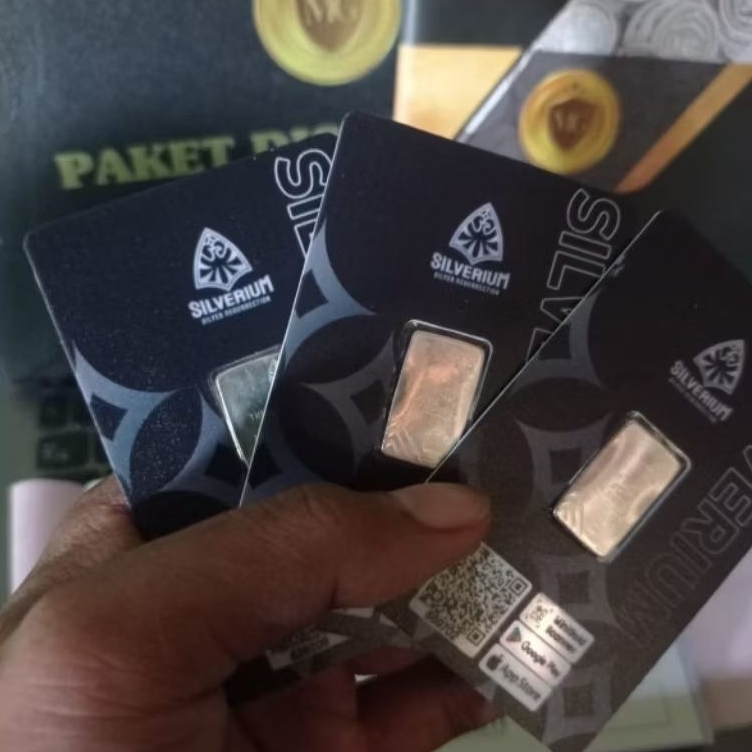Jual Silverium Perak Batangan 99,99%/ fine silver, sertifikat resmi ...