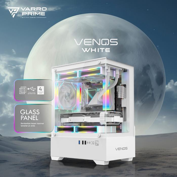 Jual Casing Komputer Varro Venos PRO Include 3 Fan ARGB | Shopee Indonesia
