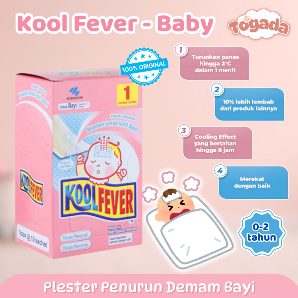 Jual Kool Fever Box Isi 12pcs Anak & Bayi Plester Penurun Demam Kool ...