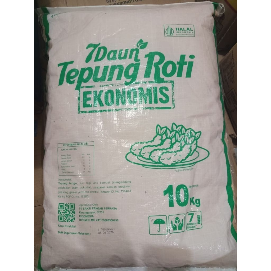 Jual Tepung panir/Tepung roti 7Daun sakti 1sak 10kg | Shopee Indonesia