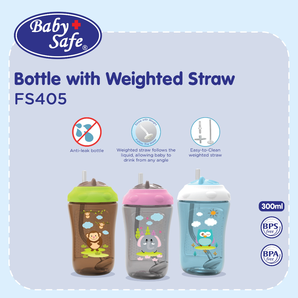 Jual BabySafe - FS405 - Botol Minum Dengan Bandul Pemberat 300 ml ...