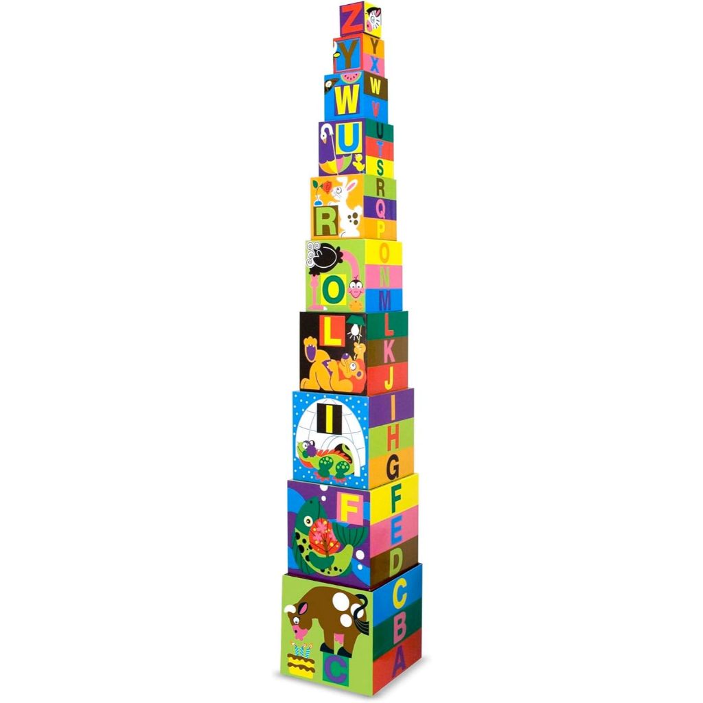 Blocchi Di Cartone Jumbo Deluxe Melissa & Doug (24 Pezzi). Grandi, Resistenti, Supportano 68 Kg. Gioco Creativo Per Bambini 2-5 Anni. Certificato FSC.
