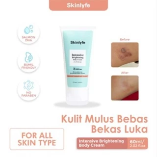 Skinlyfe- Body Cream Penghilang Bekas Luka Koreng Hitam Pemutih Kulit Gelap Kasar Alami