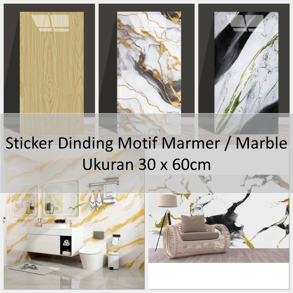Jual Wallpaper Sticker Dinding Marble 30 x 60cm/ Stiker Motif Marmer ...