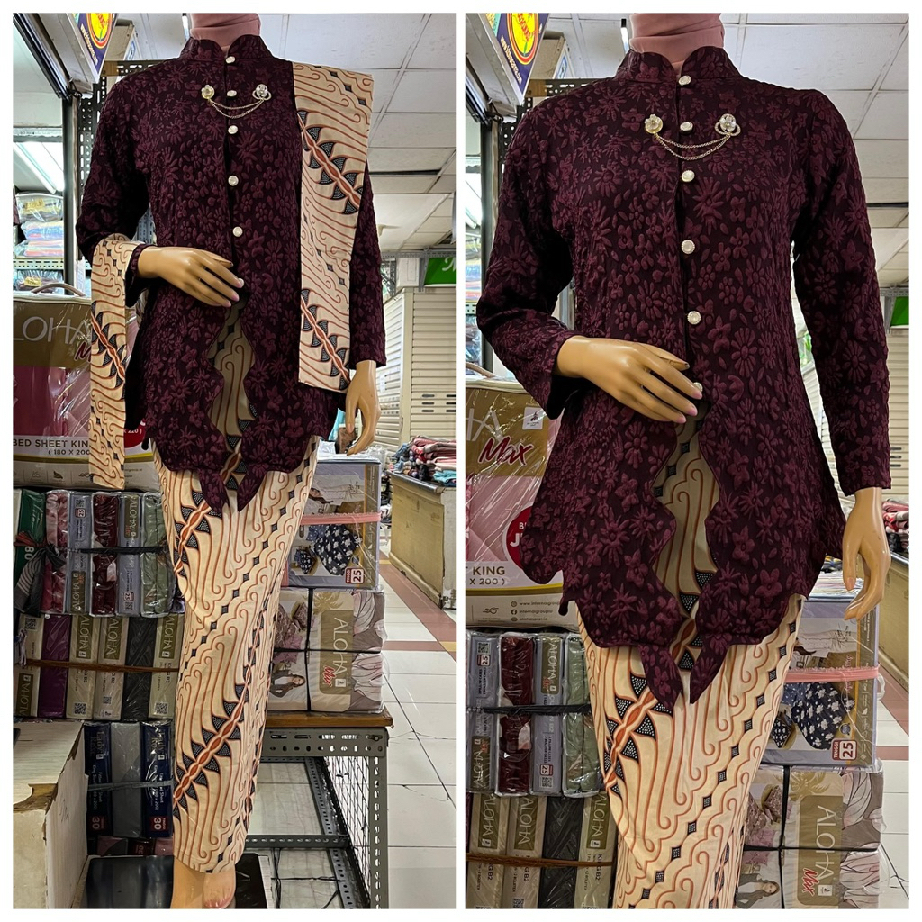 Jual SR Kebaya / Kebaya Jaguard Kartini Set Rok dan Selendang Modern ...