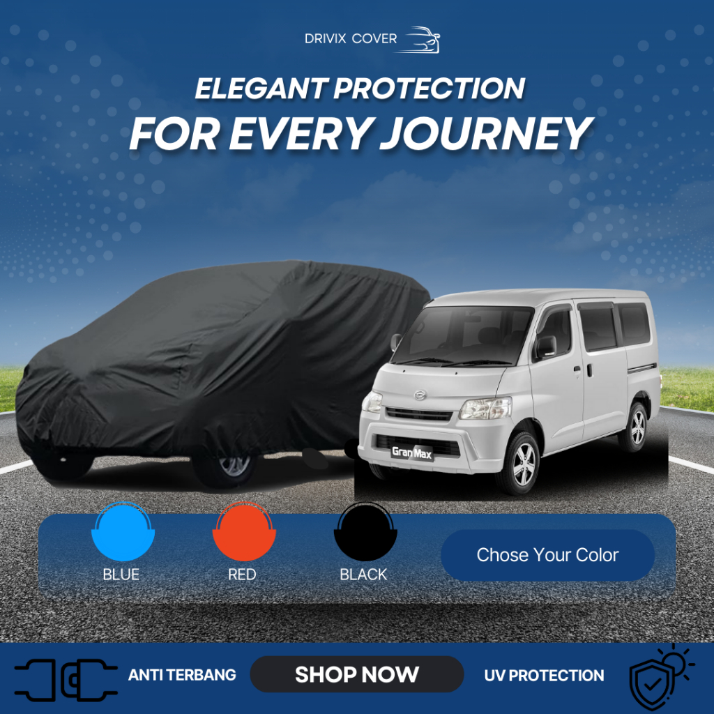 Body Cover Mobil / Sarung Mobil / Mantel Mobil Indoor Outdoor Drivix Satu Warna Untuk Mobil Daihatsu Grand Max | High Quality
