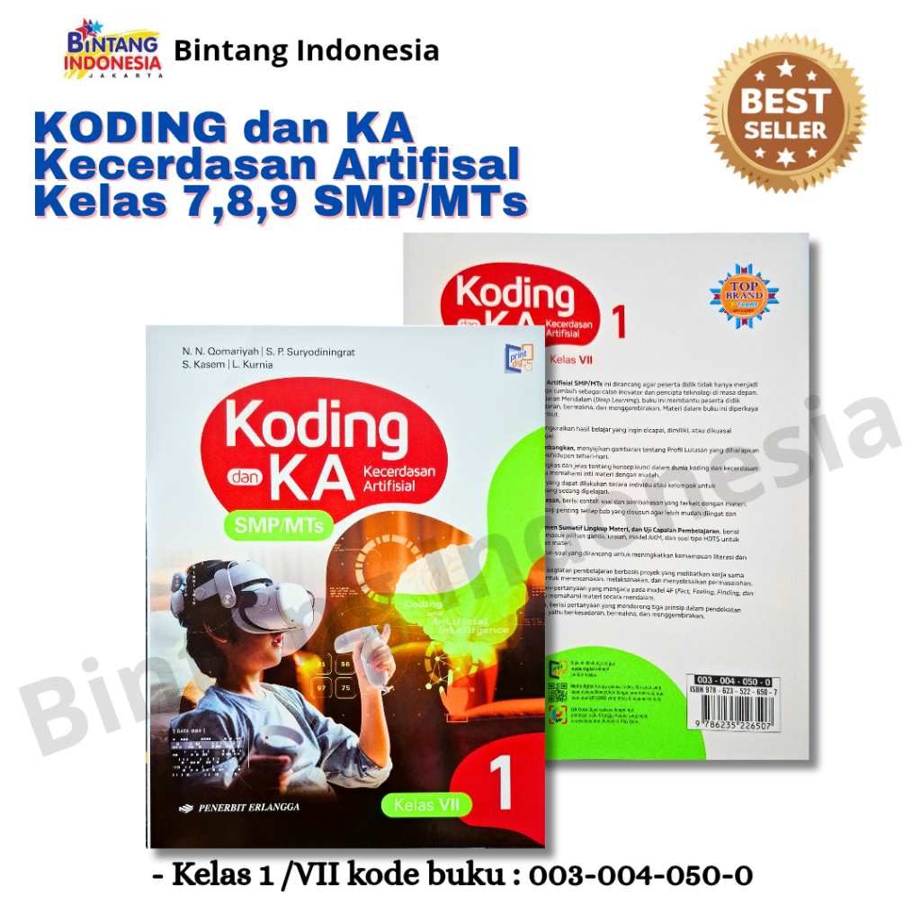 Jual ERLANGGA - KODING dan KA ( TES KECERDASAN ARTIFISIAL ) UNTUK KELAS ...