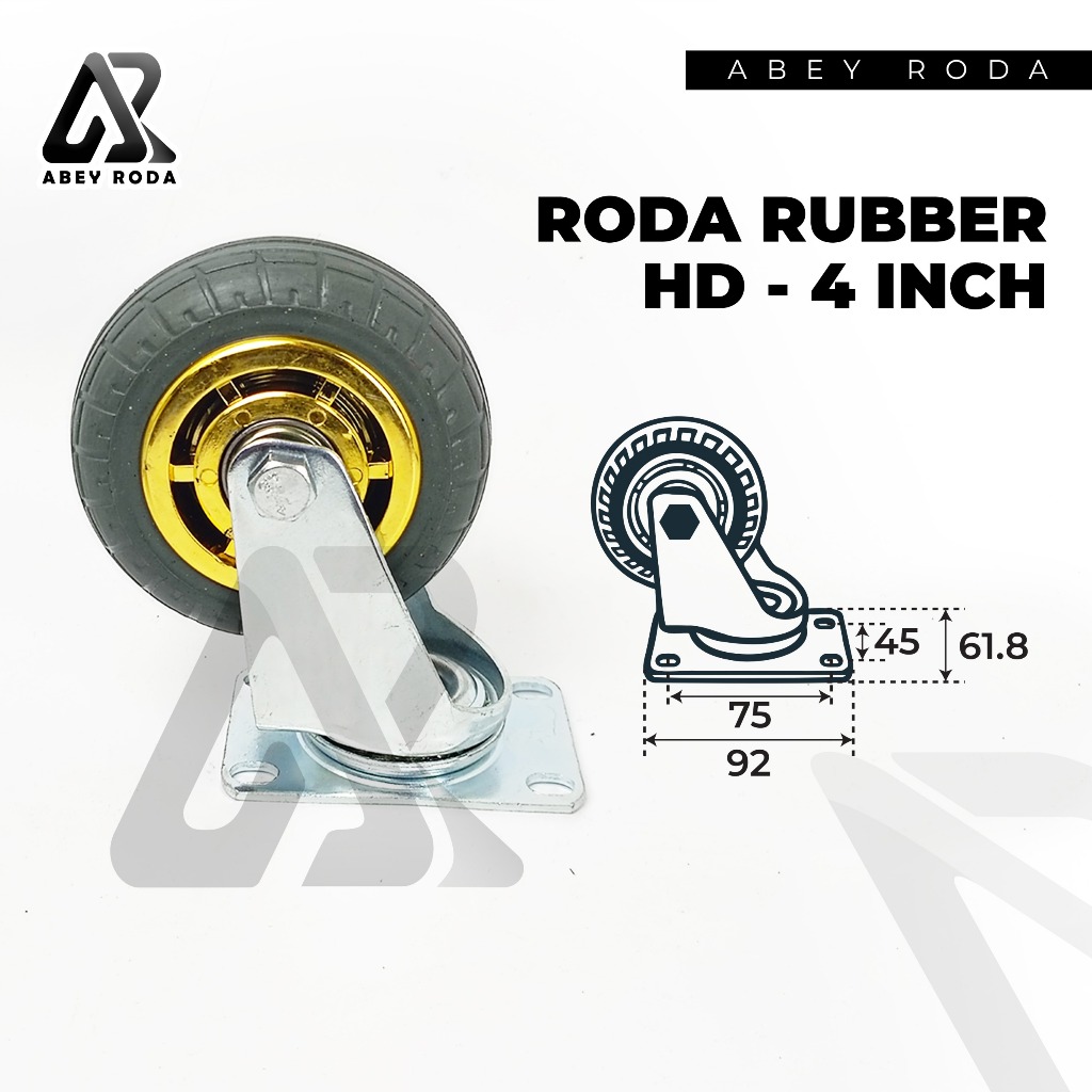 Jual Roda Rubber 4 Inch Hidup | Shopee Indonesia