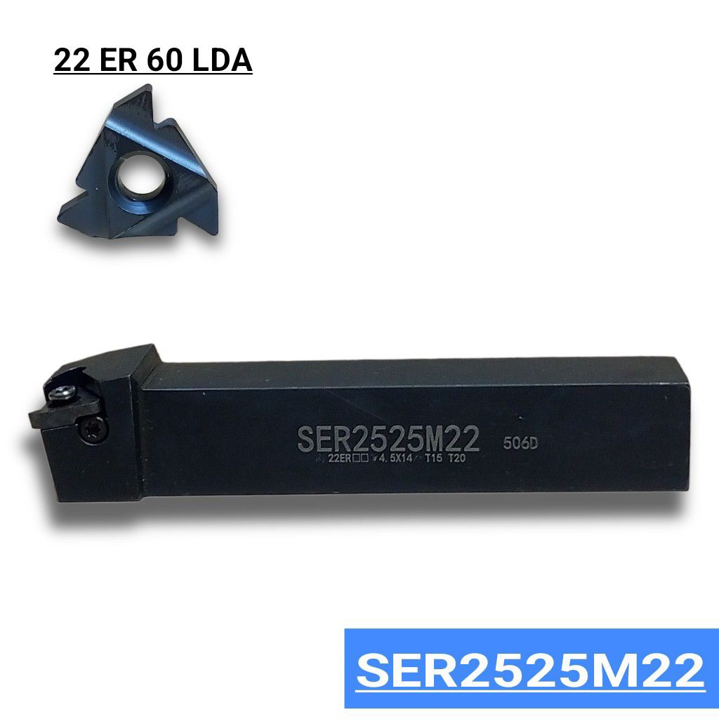 Jual Holder SER2525M22 Pahat bubut Drat ulir luar insert ER22 Mata ...