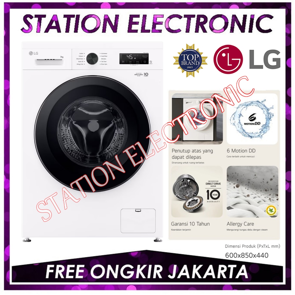 LG FB1207S6WB / fb1207 s6wb - Mesin Cuci Front Loading with AI DD 7 kg