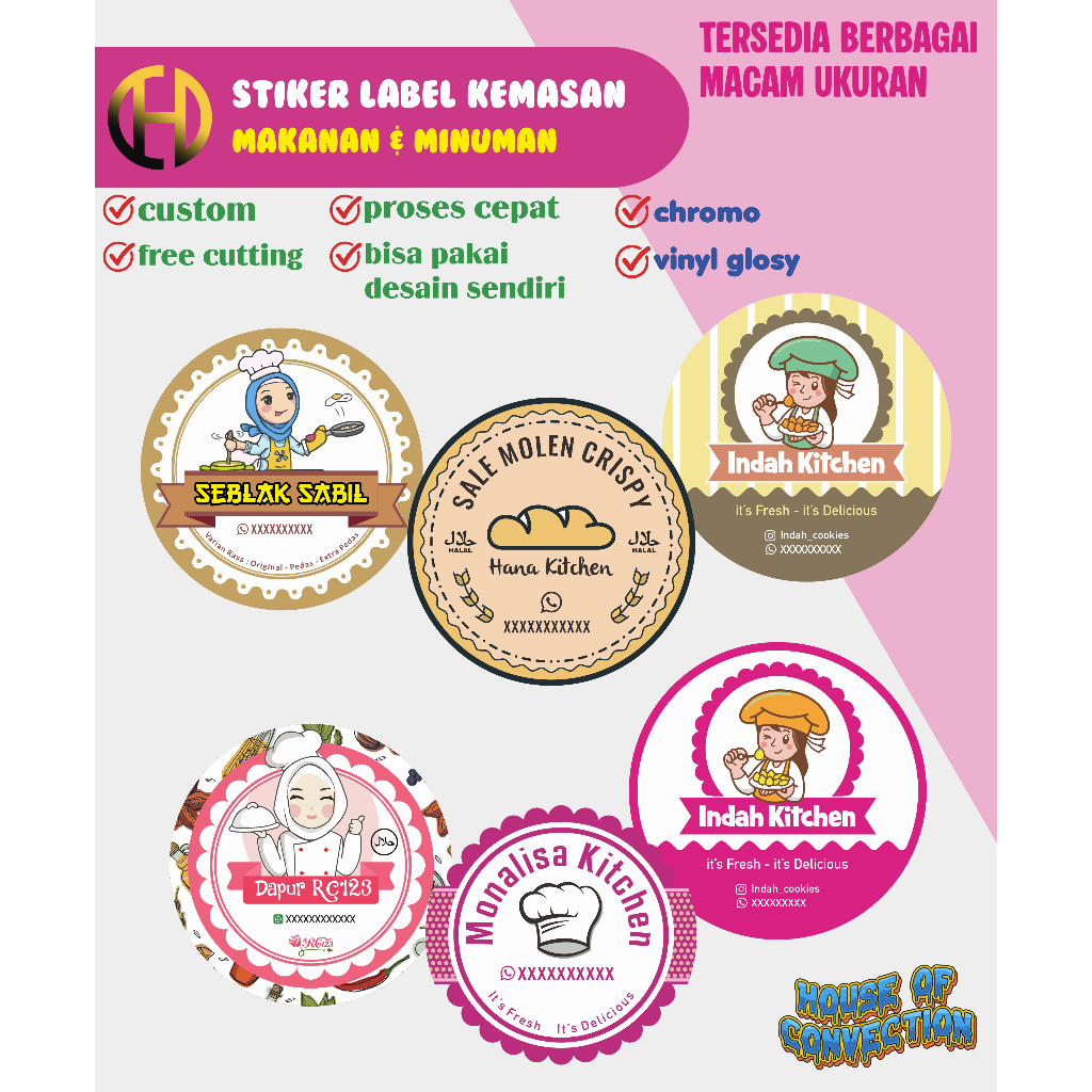 Jual CETAK STIKER /LABEL BULAT/LABEL NAMA/LABEL MAKANAN/TOPLES KEMASAN ...
