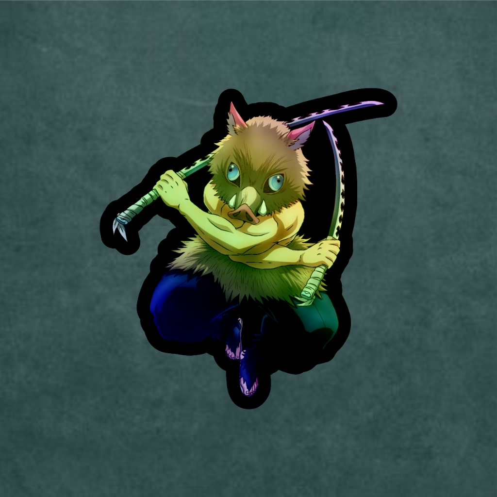 Jual Stiker Anime Hologram Inosuke Demon Slayer | Kimetsu No Yaiba Case ...
