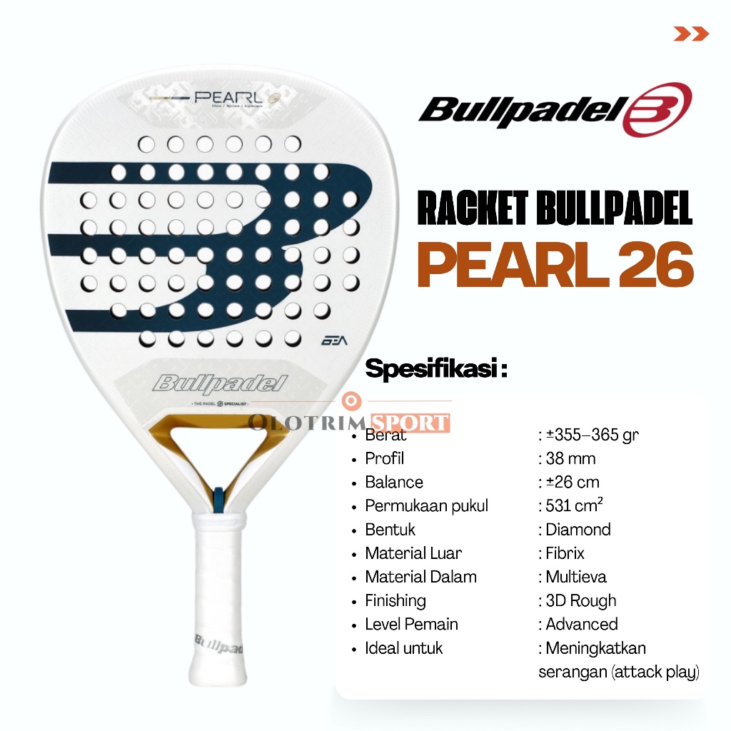 Jual BULLPADEL PEARL 26 Racket Bull Padel Raket Original | Shopee Indonesia
