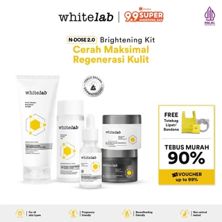 [NEW FORMULA] Whitelab 5 pcs N-Dose+ 2.0  Paket Wajah - Facial Wash, Toner, Serum, with Day & Night Cream Paket Skincare