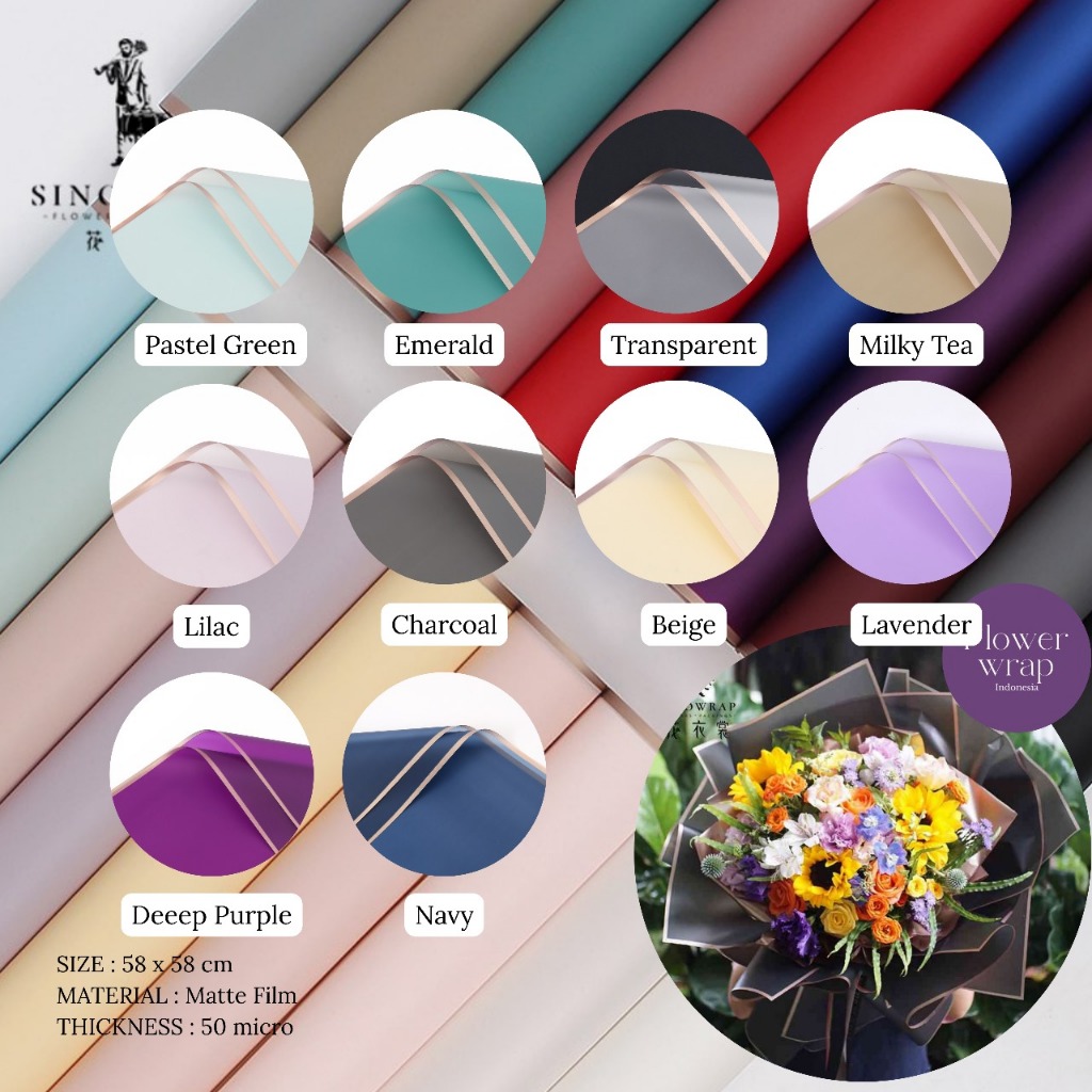 Jual Flower wrapping paper varian List Gold premium paper florist ...
