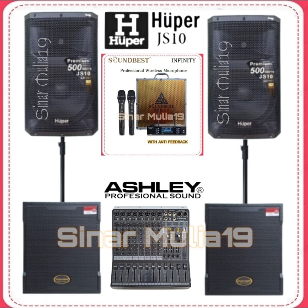 Jual Paket Sound System Huper JS10 Subwoofer DusenBerg dB 12 PRO Mixer ...