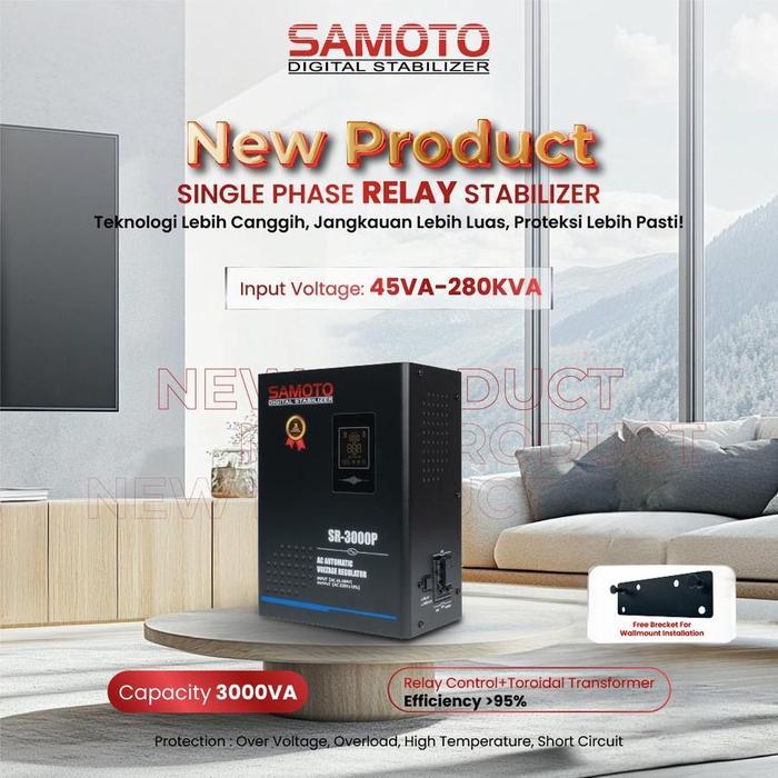 Jual SAMOTO SR3000P Stabilizer Relay 3000VA 3KVA AVR / Automatic ...