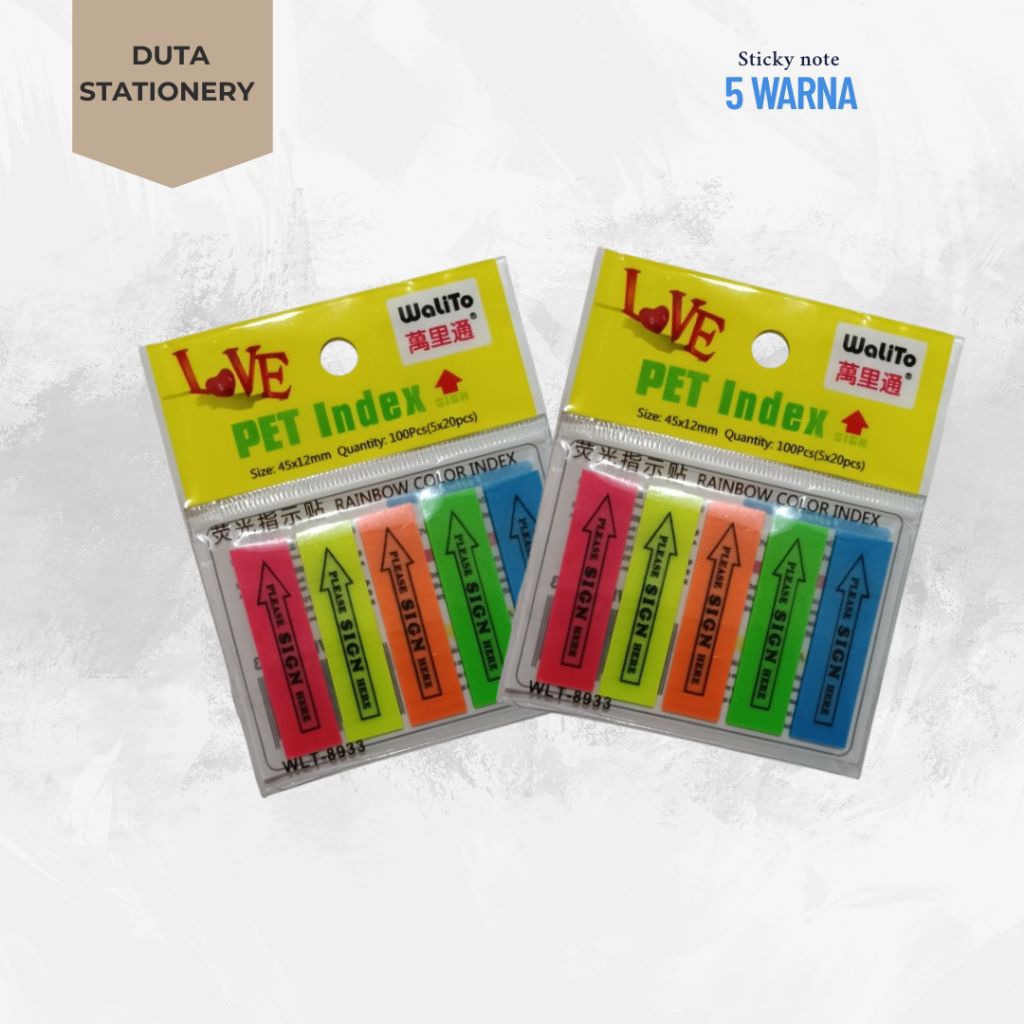 Jual SIGN HERE STICKY NOTES / STICKY PAGE MAKERS BENTUK PANAH WALITO ...
