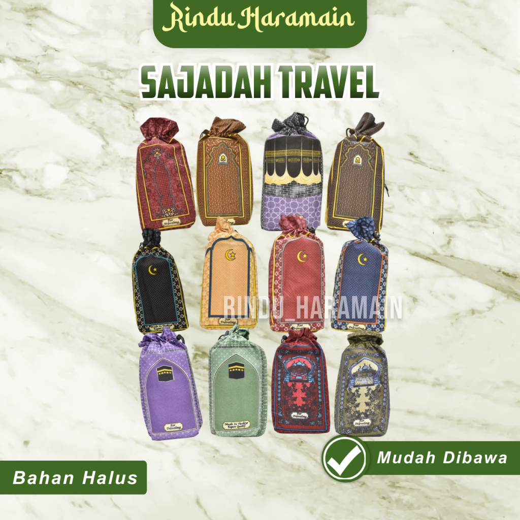 Jual Rindu Haramain - Sajadah Travel Premium | Sejadah Traveling pouch ...