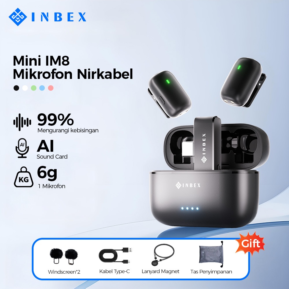 Jual INBEX IM8 Mini Microphone Wireless Mic Macaron Mengurangi 99% ...