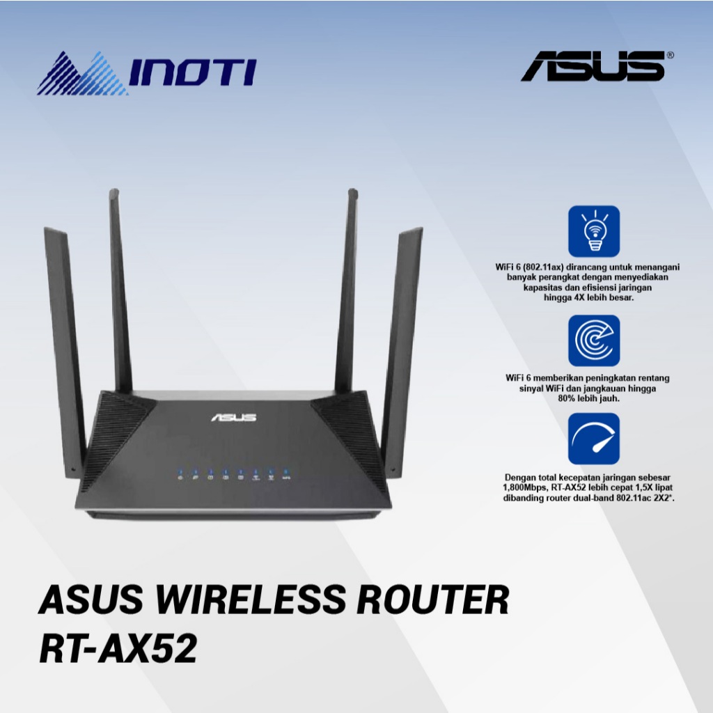 Jual ASUS RT-AX52 WiFi 6 Router | Dual Band AX1800 Extendable Coverage ...