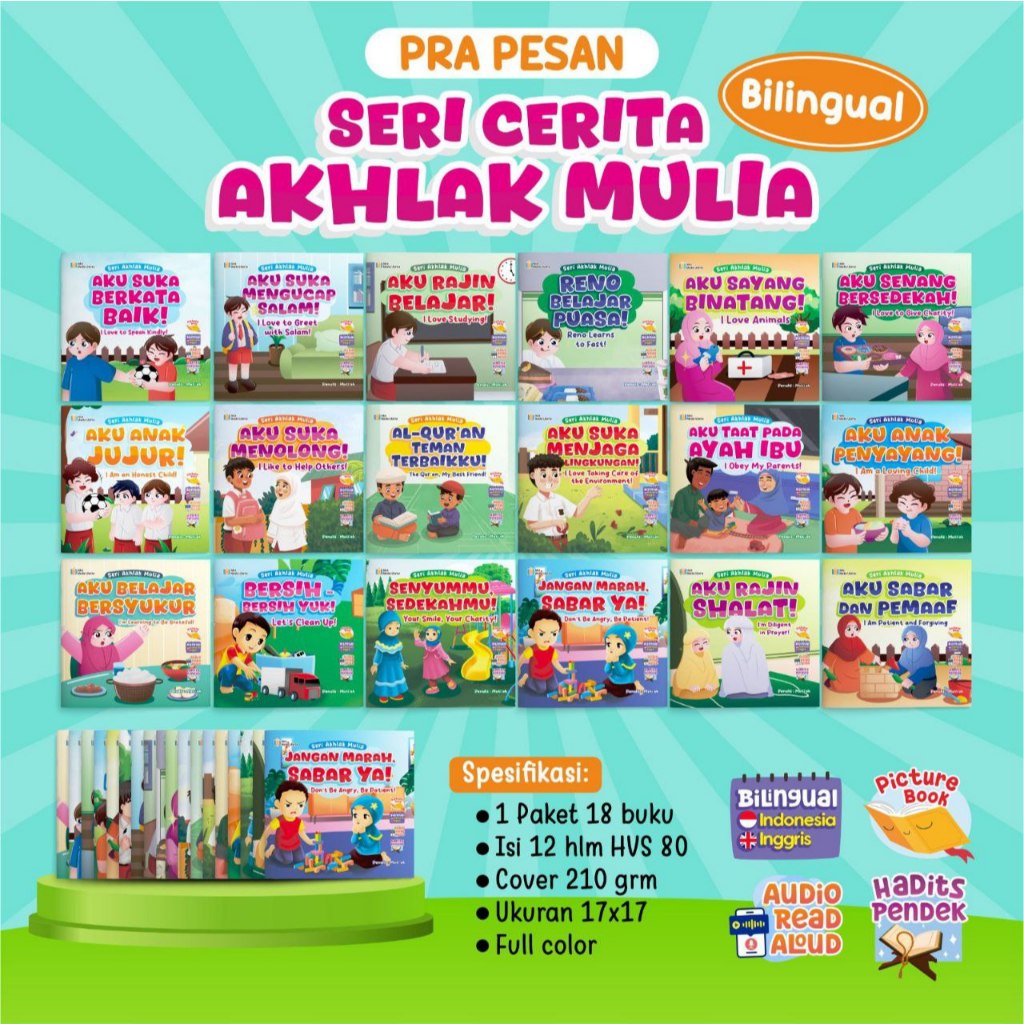 Jual Paket 18 Buku - Seri Cerita Akhlak Mulia - Buku Edukasi Adab Untuk ...