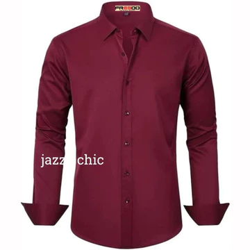Kemeja Polos Biru Denim Kemeja Formal Kemeja Dark Blue Polos Pria Lengan Panjang Baju Kerja Pria