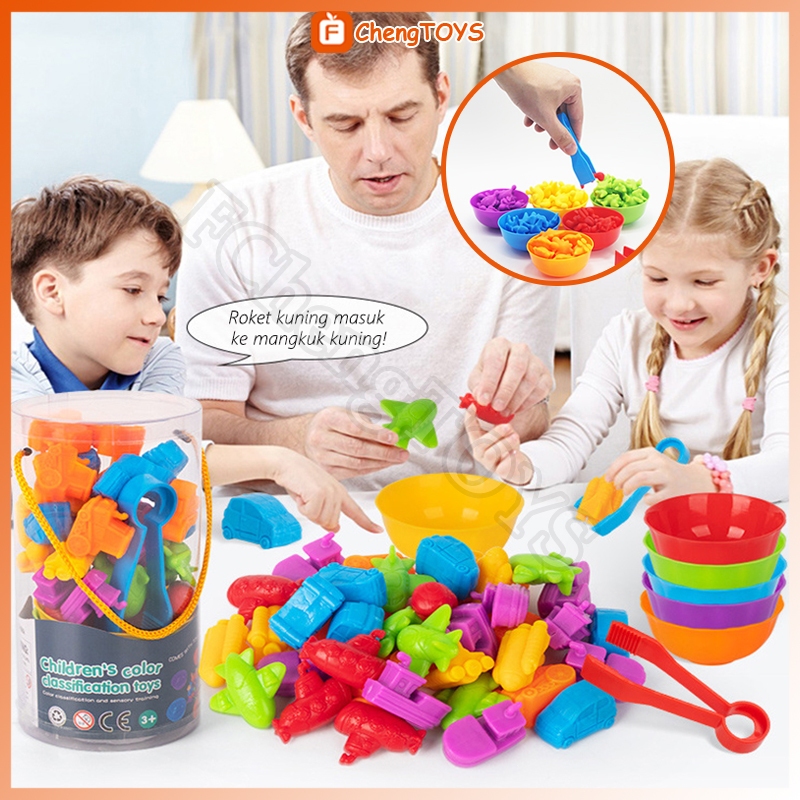 Jual FChengTOYS Counting and Sorting Montessori Game Color Sorting ...
