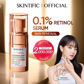 SKINTIFIC - Retinol Skin Renewal Serum 20ml | Retinoid Menyamarkan Menghaluskan Tekstur Kulit Anti Aging Menyamarkan Garis Halus Meratakan Warna Kulit Merawat Kulit Berjerawat with Pure Retinol Adenosin