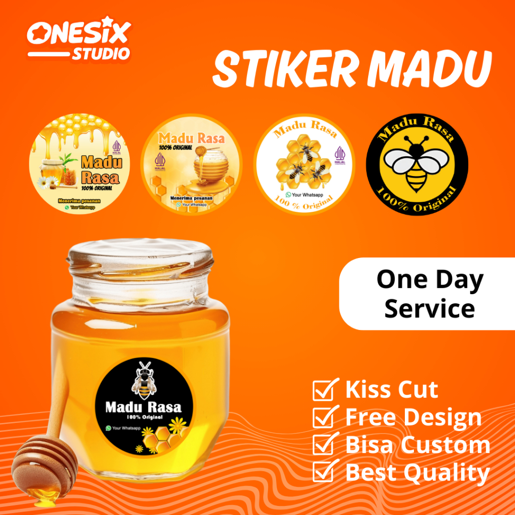 Jual STIKER LABEL/STIKER BOTOL MADU/STICKER MADU/STICKER LABEL/CETAK ...