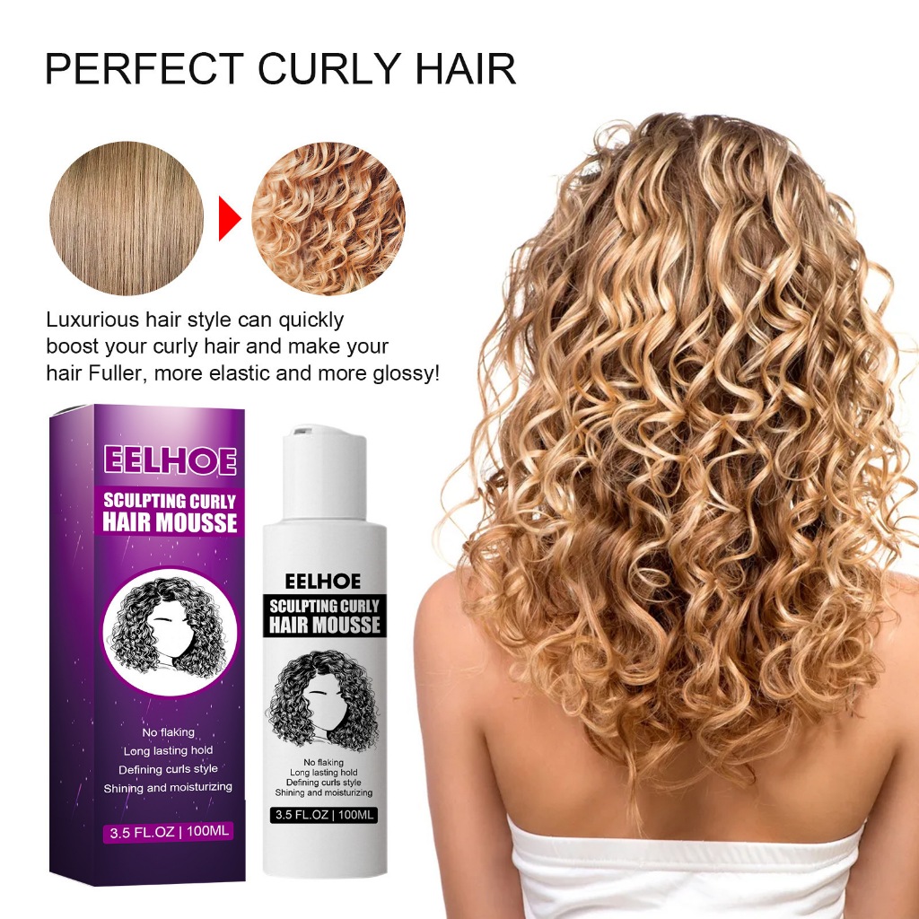Jual Eelhoe Sculpting Curly Hair Mousse 100ml Perawatan Rambut Keriting ...